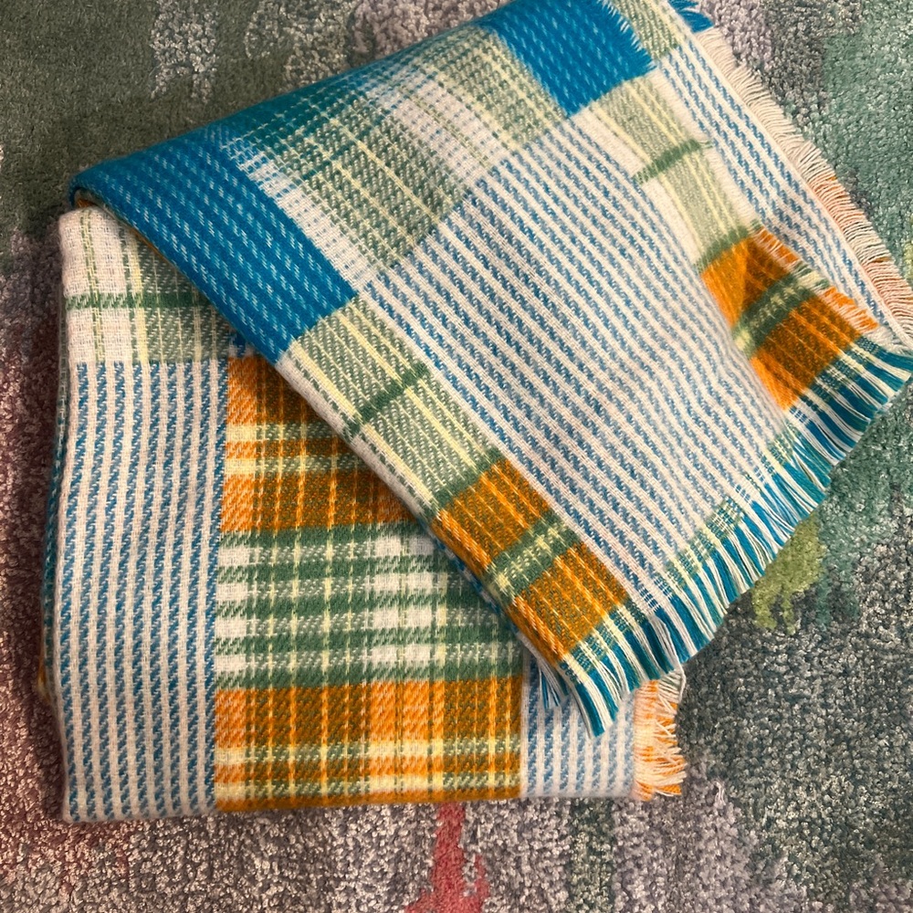Urban Outfitters Plaid Scarf in Blue and Orange